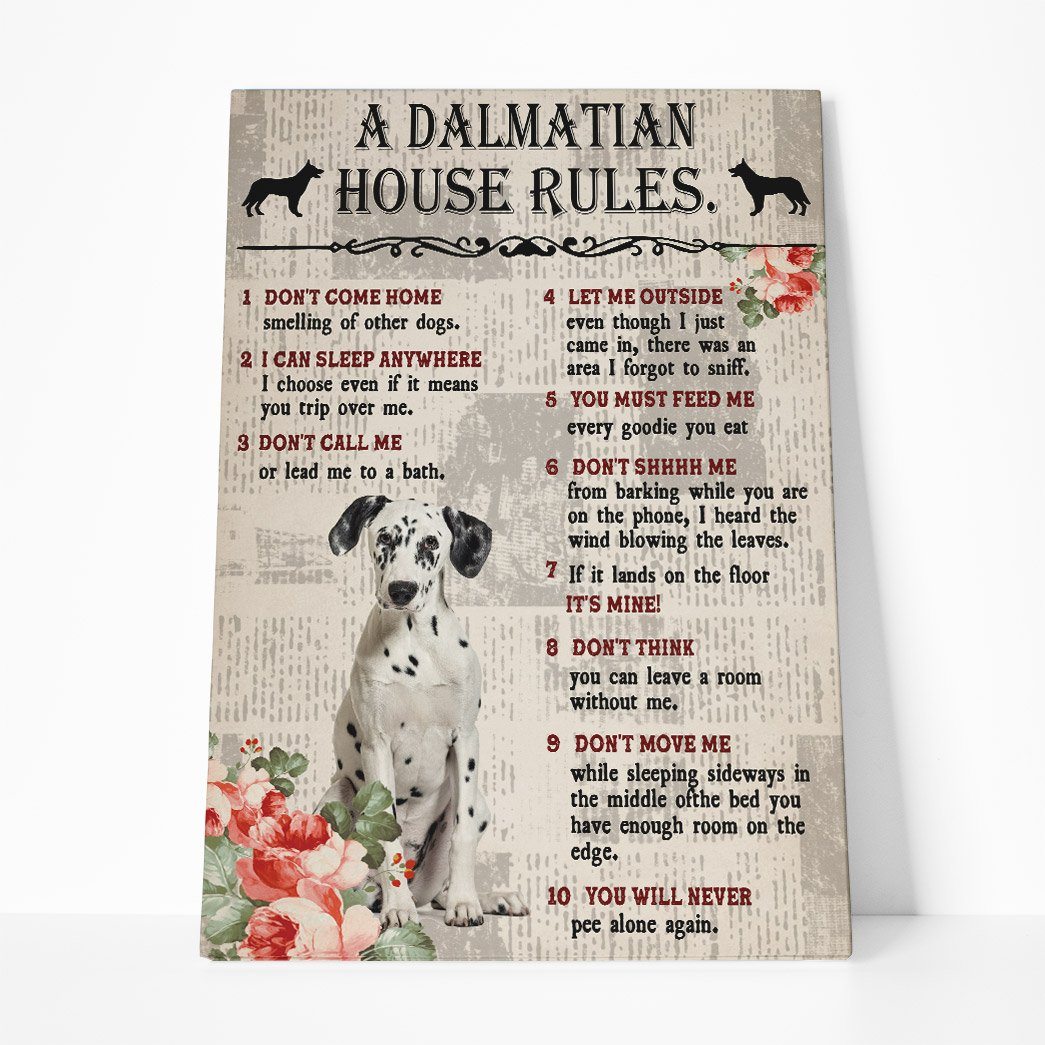 Gearhuman 3D A Dalmatian House Rules Canvas GK040216 Canvas 1 Piece Non Frame M