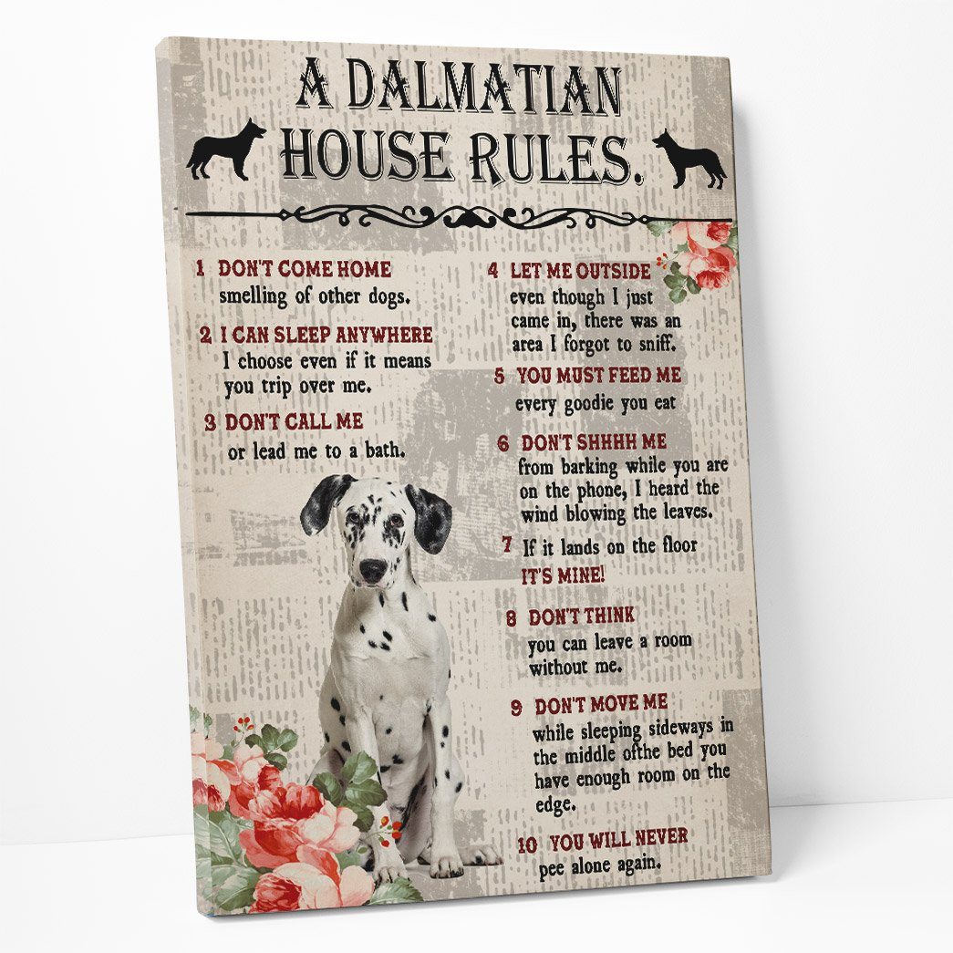 Gearhuman 3D A Dalmatian House Rules Canvas GK040216 Canvas