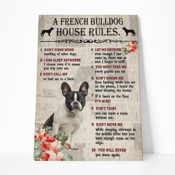 Gearhuman 3D A French Bulldog House Rules Canvas GK04021 Canvas 1 Piece Non Frame M
