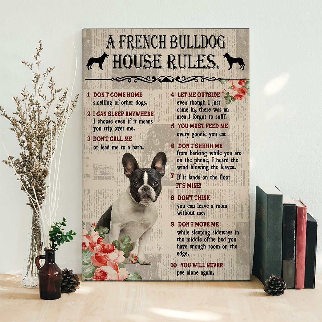 Gearhuman 3D A French Bulldog House Rules Canvas GK04021 Canvas