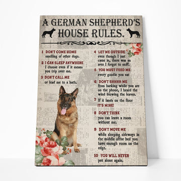 Gearhumans 3D A German Shepherds House Rules Canvas