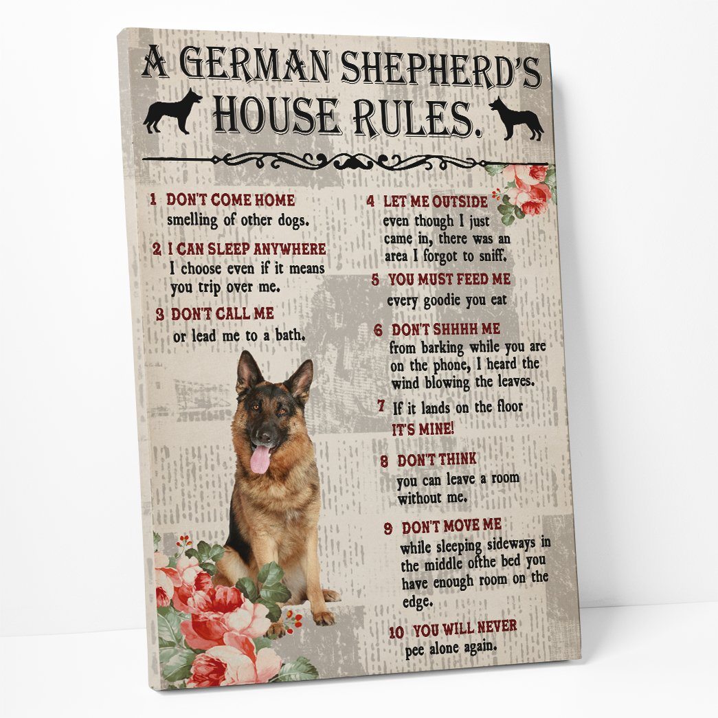 Gearhuman 3D A German Shepherds House Rules Canvas GK26016 Canvas