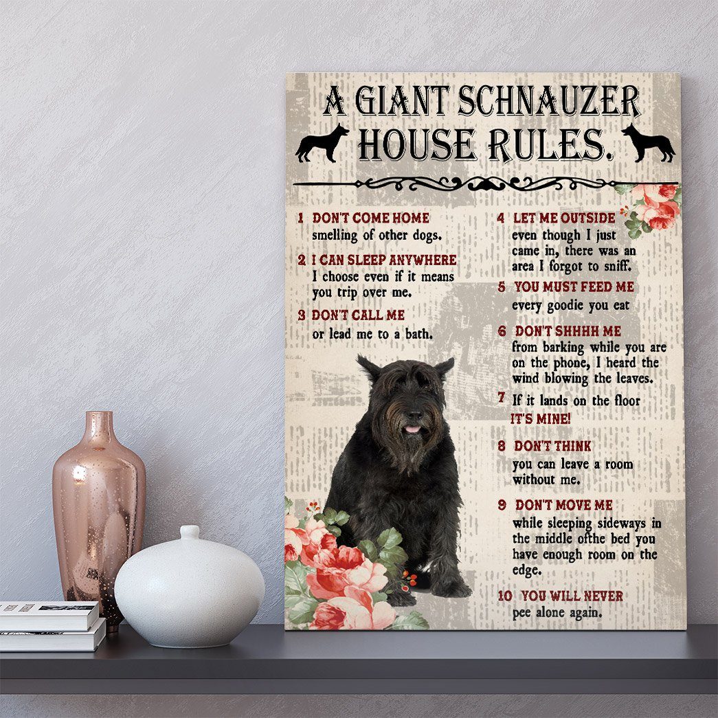 Gearhuman 3D A Giant Schnauzer House Rules Canvas GK040263 Canvas