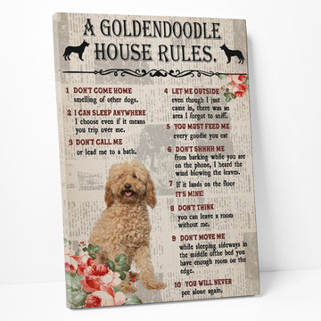 Gearhumans 3D A Goldendoodle House Rules Canvas