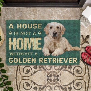 Gearhumans 3D A House Is Not A Home Golden Retrievers Dog Doormat