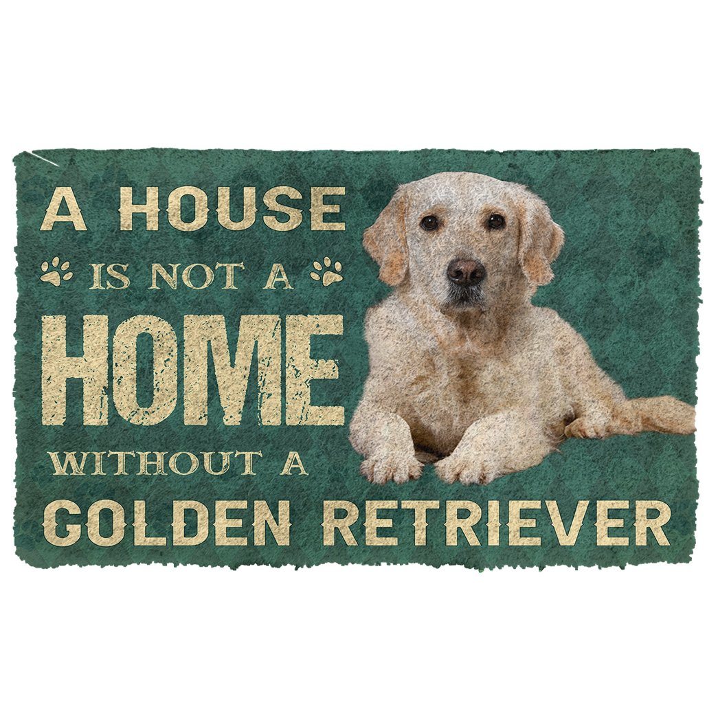 Gearhuman 3D A House Is Not A Home Golden Retrievers Dog Doormat GV290115 Doormat Doormat S(15,8''x23,6'')