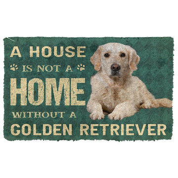 Gearhumans 3D A House Is Not A Home Golden Retrievers Dog Doormat