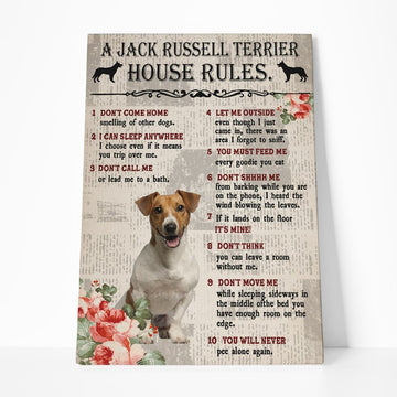 Gearhumans 3D A Jack Russell Terrier House Rules Canvas
