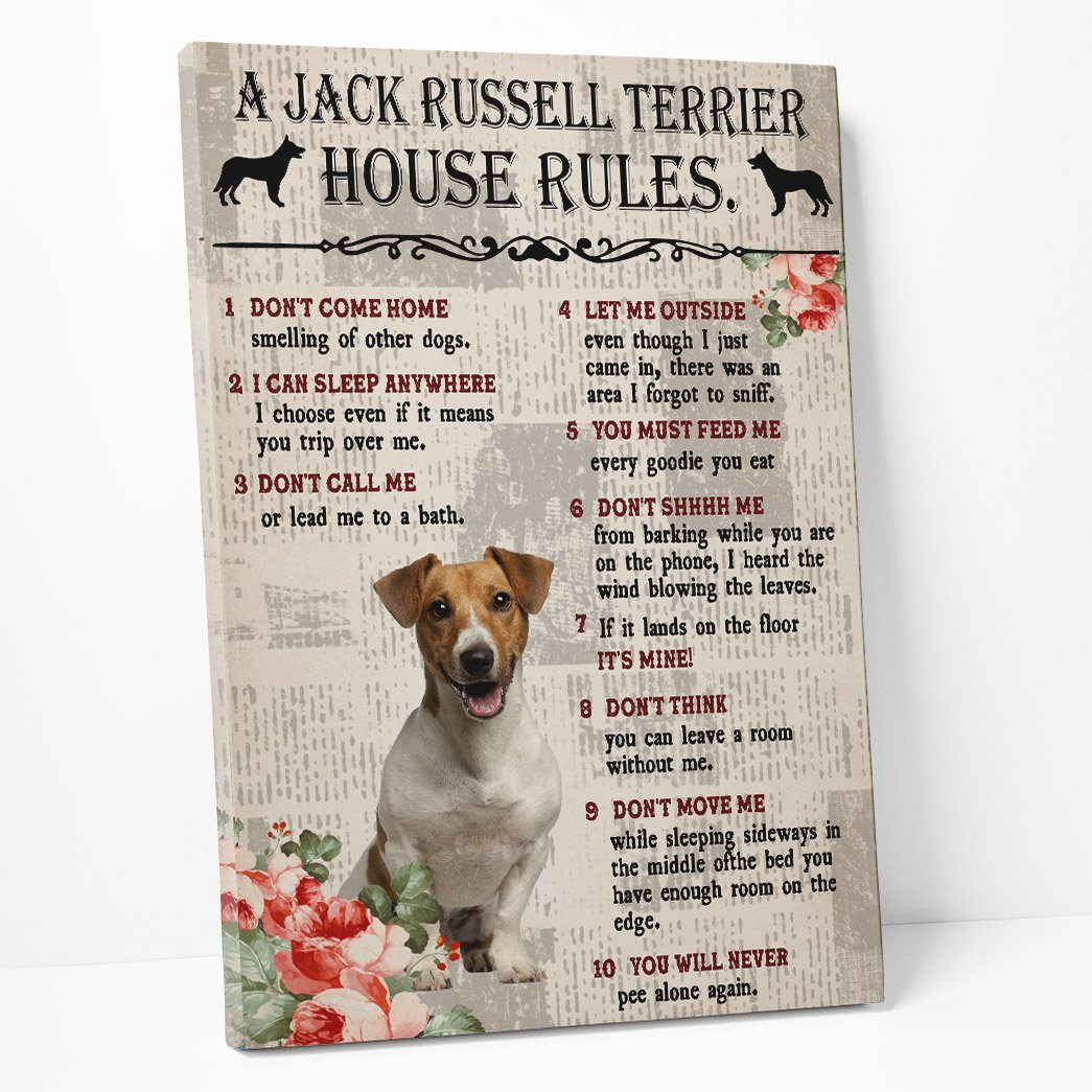 Gearhuman 3D A Jack Russell Terrier House Rules Canvas GK040230 Canvas