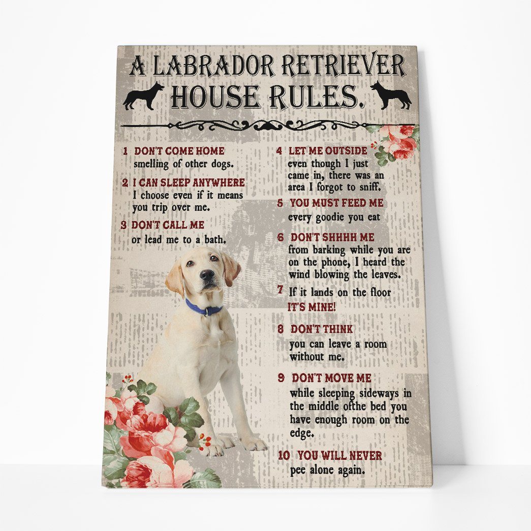 Gearhuman 3D A Labrador Retriever House Rules Canvas GK04024 Canvas 1 Piece Non Frame M