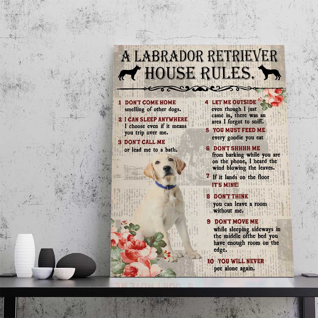 Gearhuman 3D A Labrador Retriever House Rules Canvas GK04024 Canvas