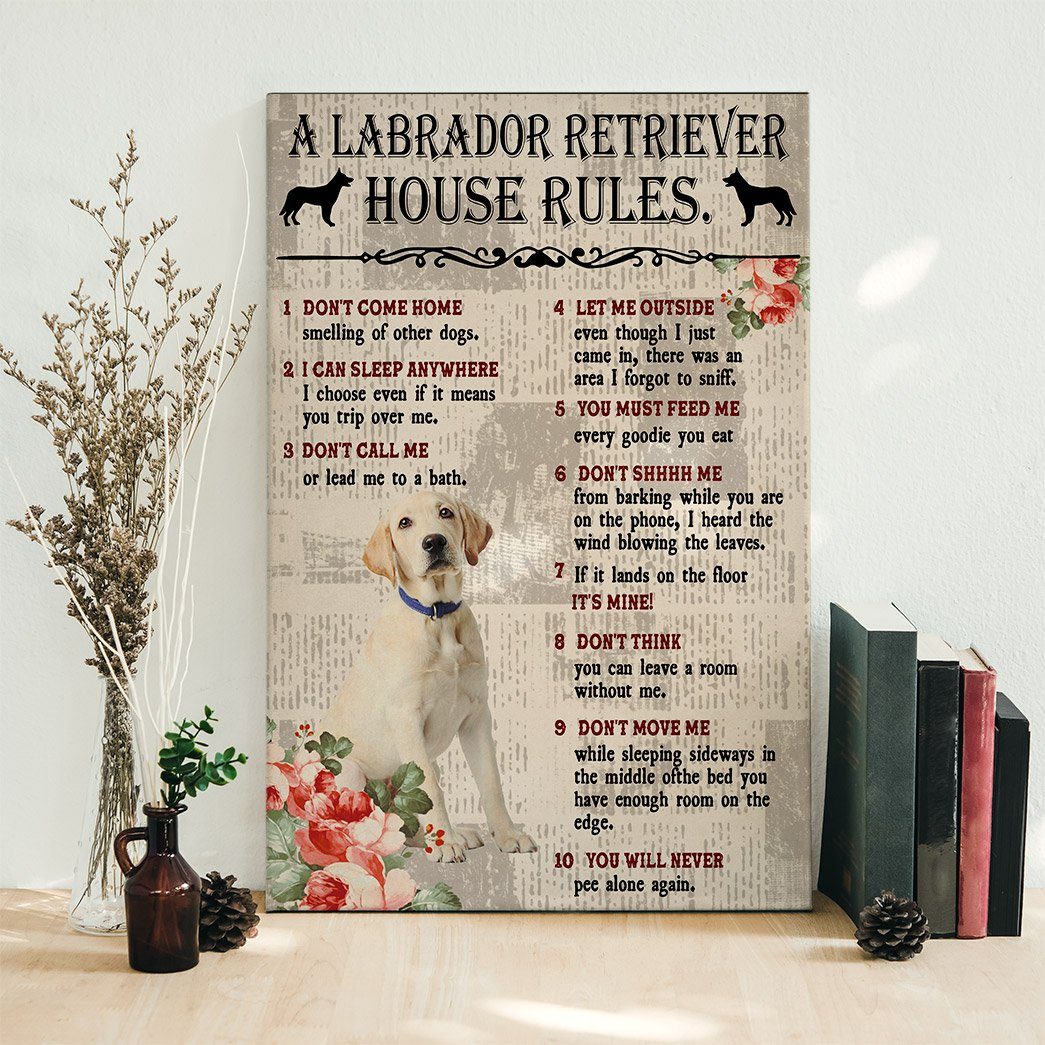 Gearhuman 3D A Labrador Retriever House Rules Canvas GK04024 Canvas