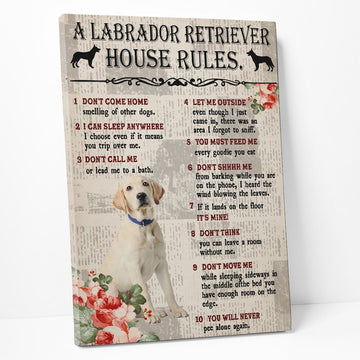 Gearhumans 3D A Labrador Retriever House Rules Canvas