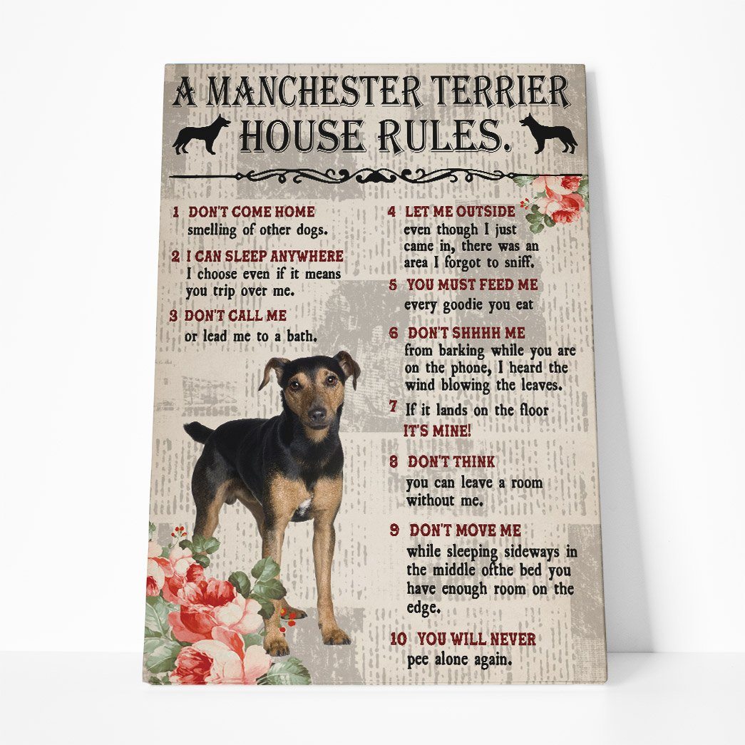 Gearhuman 3D A Manchester Terrier House Rules Canvas GK040269 Canvas 1 Piece Non Frame M