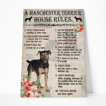 Gearhumans 3D A Manchester Terrier House Rules Canvas