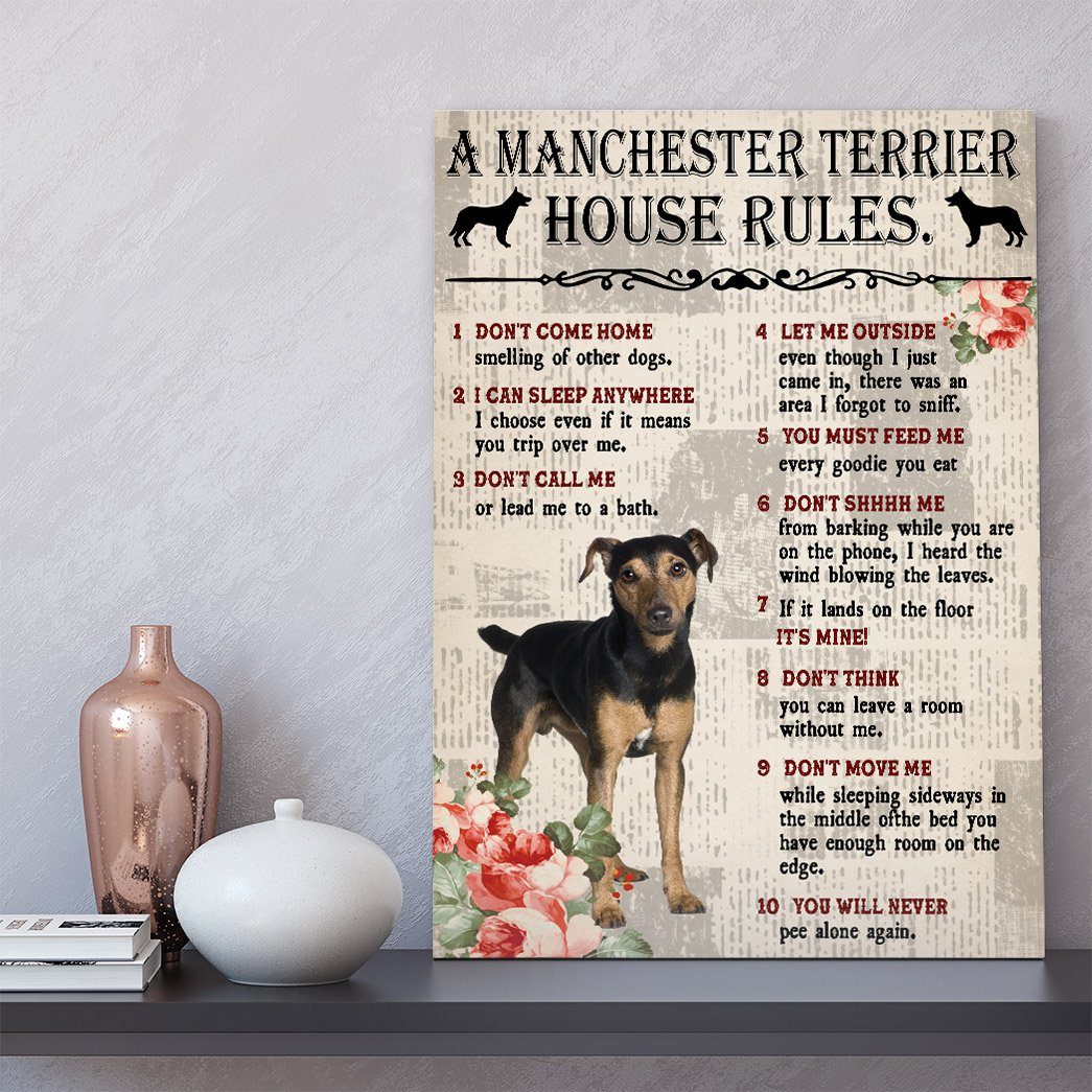Gearhuman 3D A Manchester Terrier House Rules Canvas GK040269 Canvas