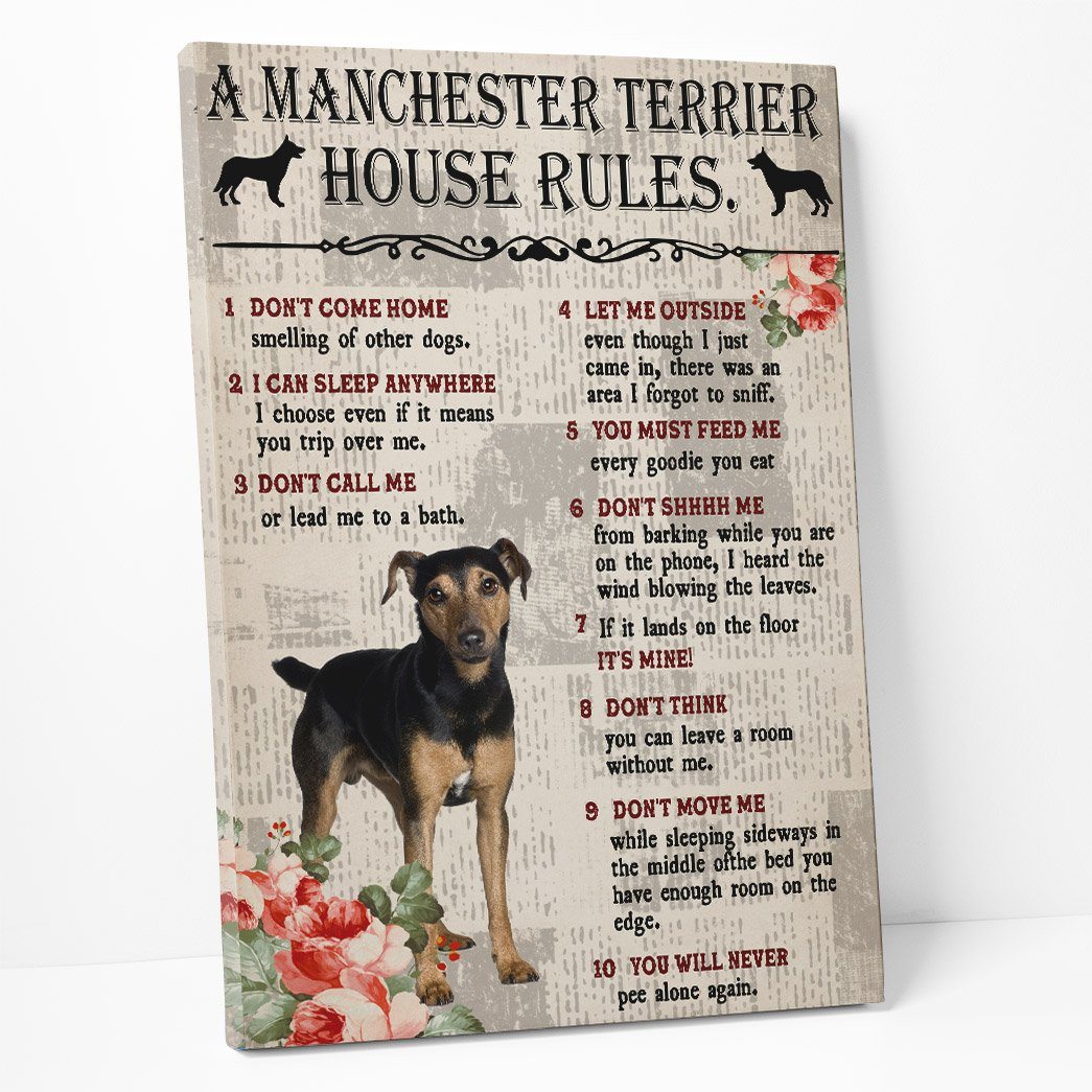 Gearhuman 3D A Manchester Terrier House Rules Canvas GK040269 Canvas