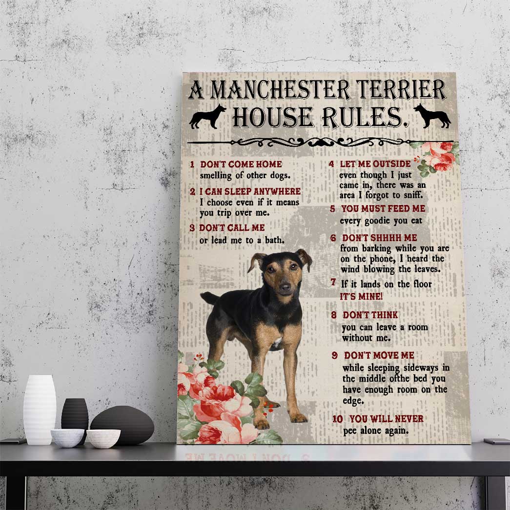 Gearhuman 3D A Manchester Terrier House Rules Canvas GK040269 Canvas