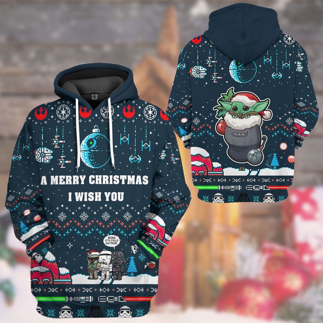Gearhuman 3D A Merry Christmas I Wish You Custom Tshirt Hoodie Apparel CW29106 3D Apparel 