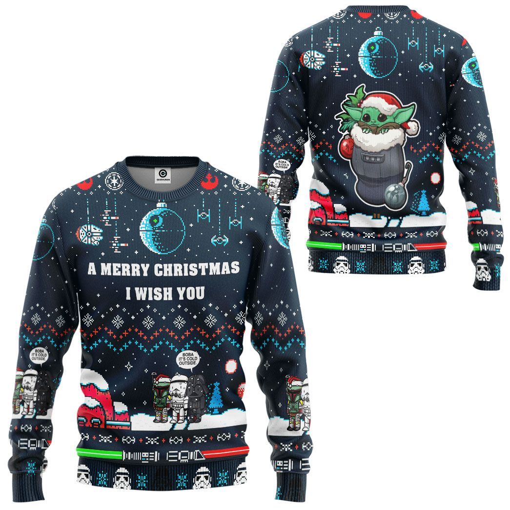 Gearhuman 3D A Merry Christmas I Wish You Custom Tshirt Hoodie Apparel CW29106 3D Apparel 