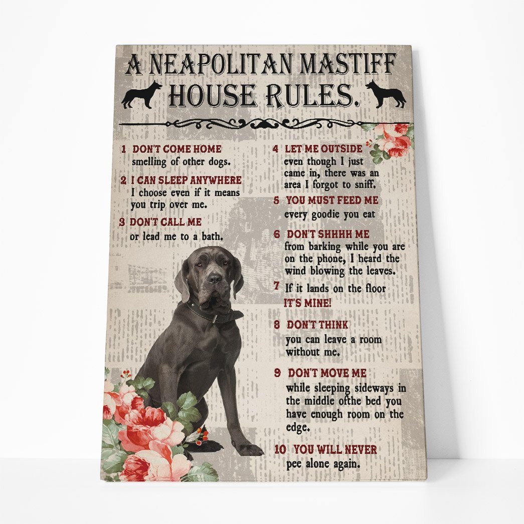 Gearhuman 3D A Neapolitan Mastiff House Rules Canvas GK040264 Canvas 1 Piece Non Frame M