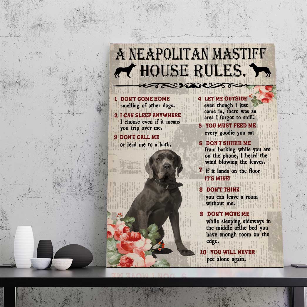 Gearhuman 3D A Neapolitan Mastiff House Rules Canvas GK040264 Canvas