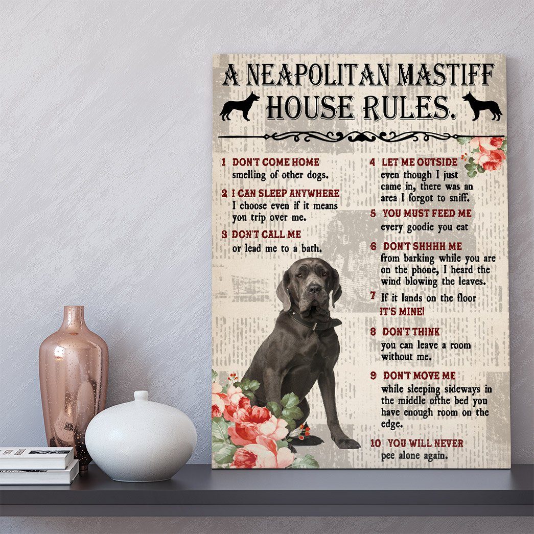 Gearhuman 3D A Neapolitan Mastiff House Rules Canvas GK040264 Canvas