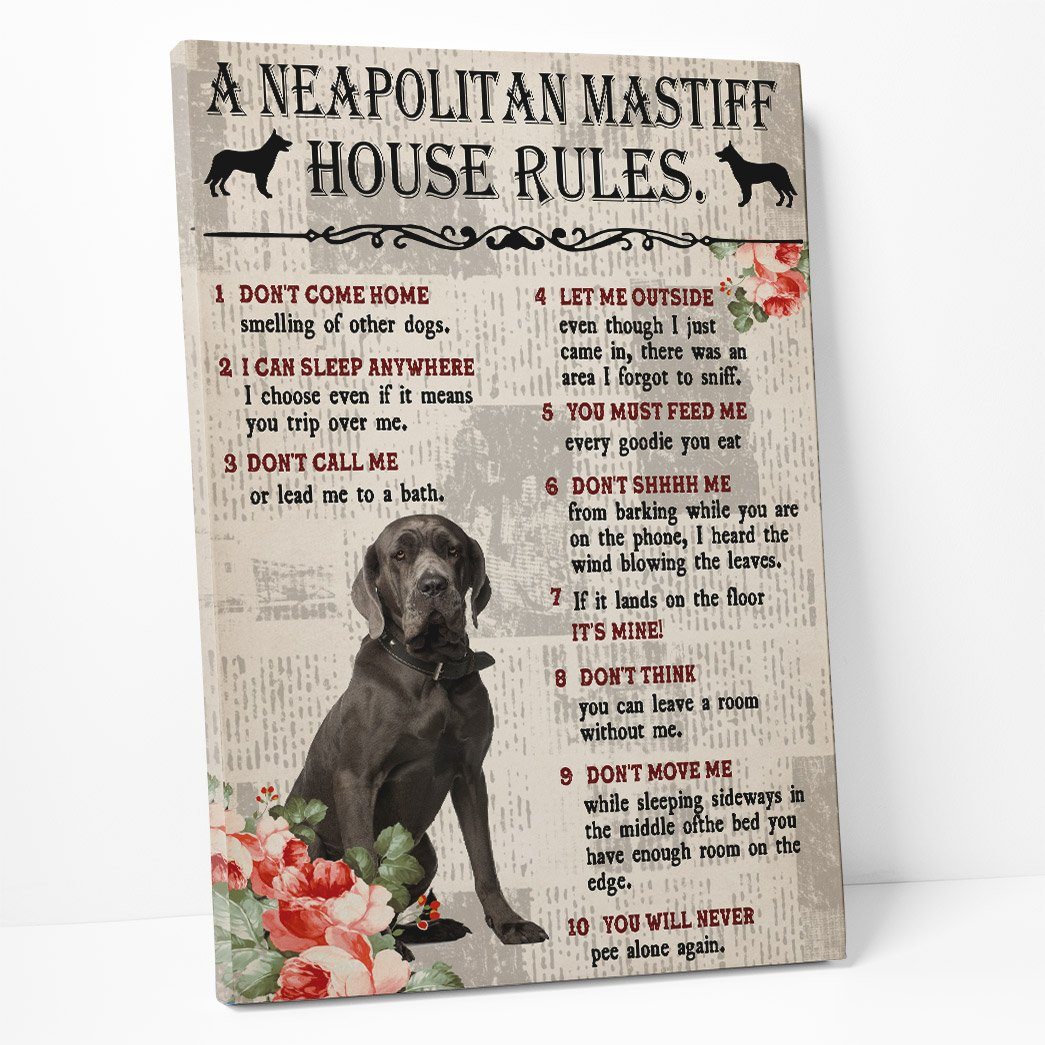 Gearhuman 3D A Neapolitan Mastiff House Rules Canvas GK040264 Canvas