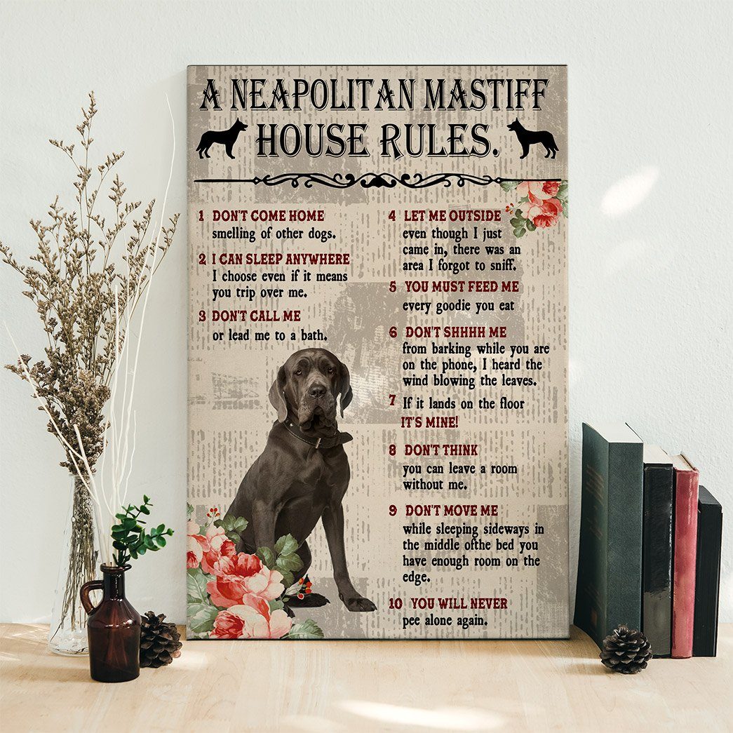 Gearhuman 3D A Neapolitan Mastiff House Rules Canvas GK040264 Canvas