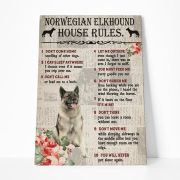 Gearhumans 3D A Norwegian Elkhound House Rules Canvas