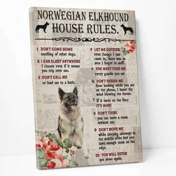 Gearhumans 3D A Norwegian Elkhound House Rules Canvas