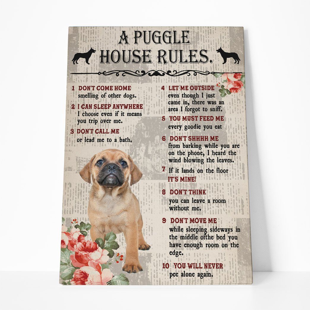 Gearhuman 3D A Puggle House Rules Canvas GK040257 Canvas 1 Piece Non Frame M