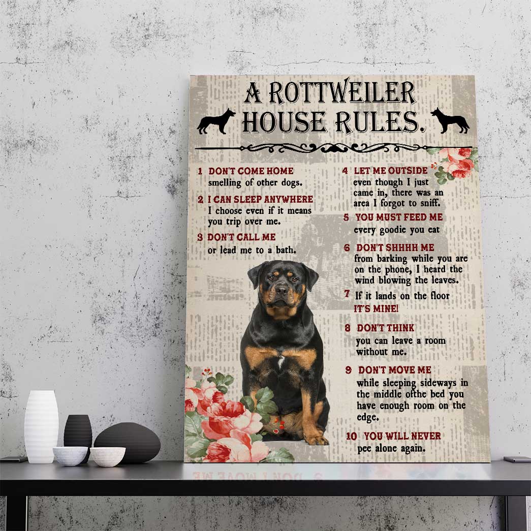 Gearhuman 3D A Rottweiler House Rules Canvas GK04027 Canvas