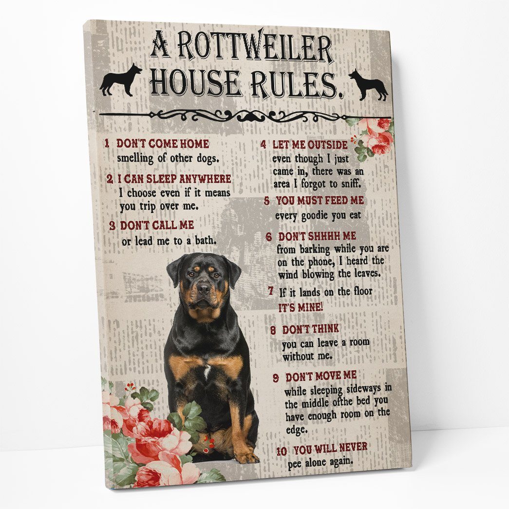 Gearhuman 3D A Rottweiler House Rules Canvas GK04027 Canvas