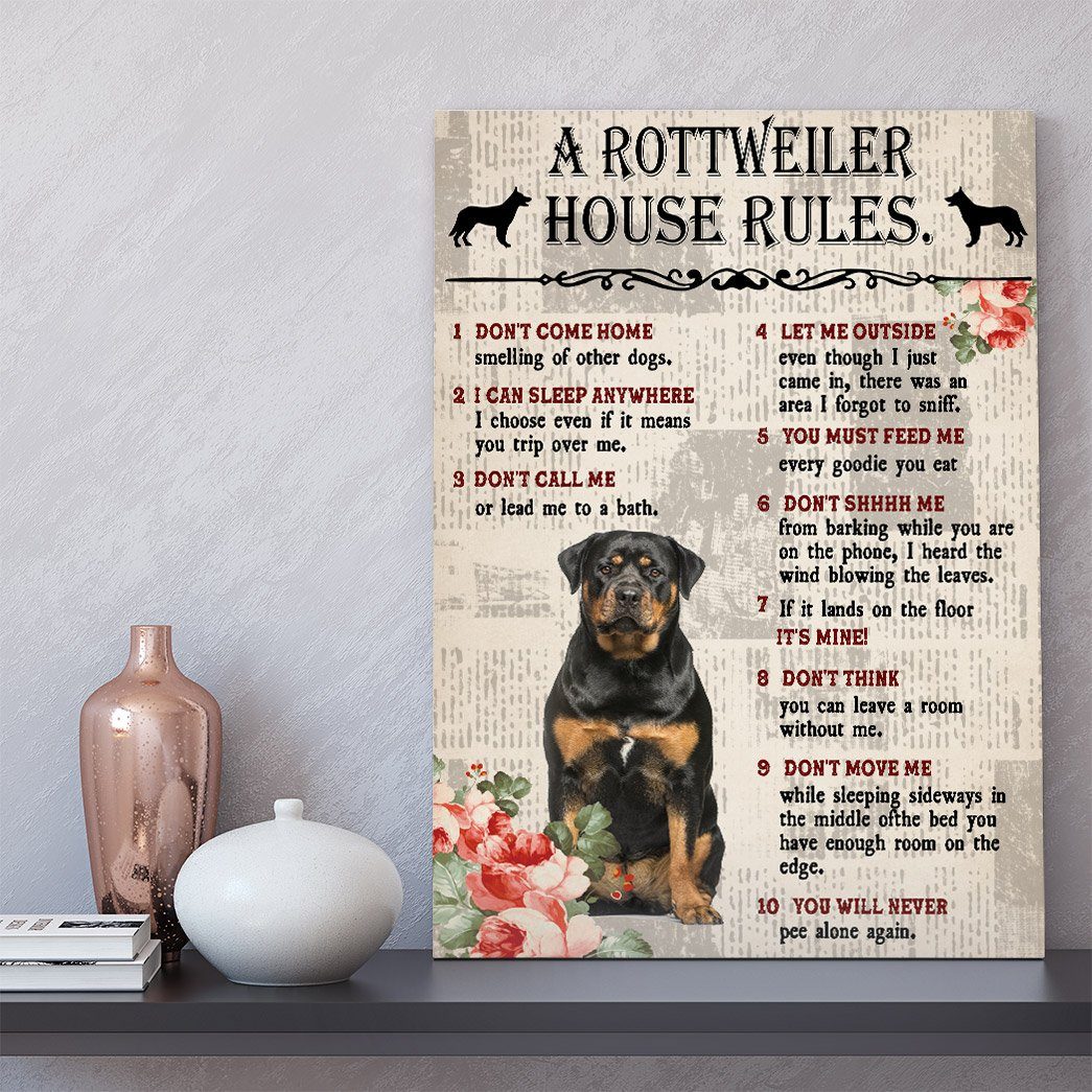 Gearhuman 3D A Rottweiler House Rules Canvas GK04027 Canvas