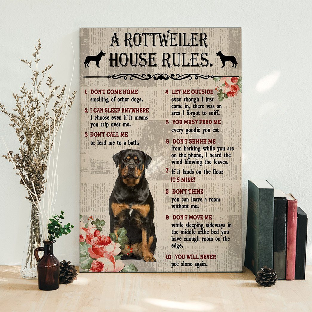 Gearhuman 3D A Rottweiler House Rules Canvas GK04027 Canvas