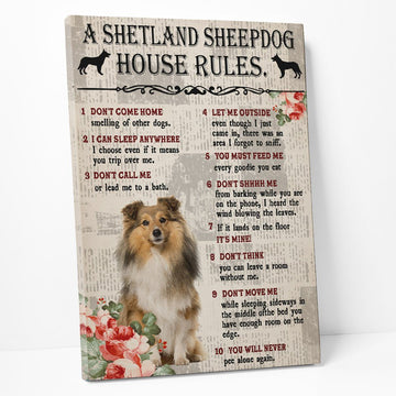 Gearhumans 3D A Shetland Sheepdog House Rules Canvas