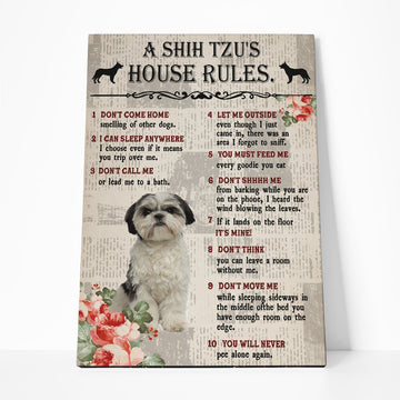 Gearhumans 3D A Shih Tzus House Rules Canvas