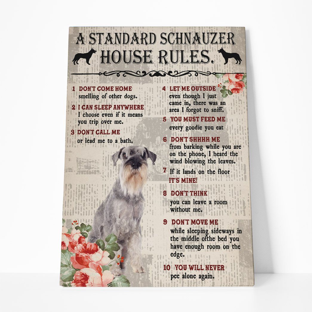 Gearhuman 3D A Standard Schnauzer House Rules Canvas GK040254 Canvas 1 Piece Non Frame M