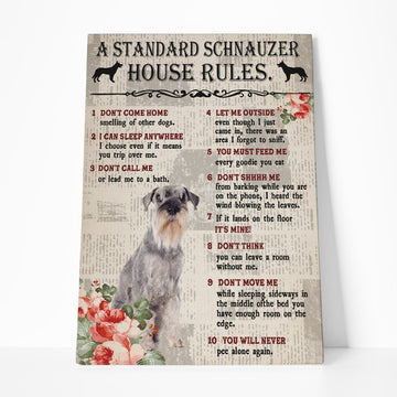 Gearhumans 3D A Standard Schnauzer House Rules Canvas