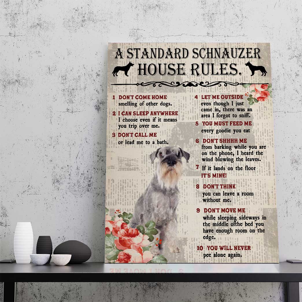 Gearhuman 3D A Standard Schnauzer House Rules Canvas GK040254 Canvas