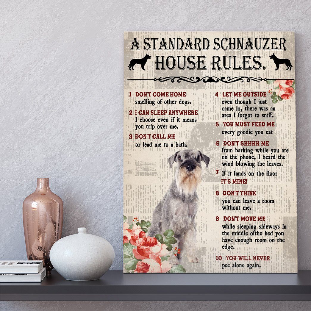 Gearhuman 3D A Standard Schnauzer House Rules Canvas GK040254 Canvas