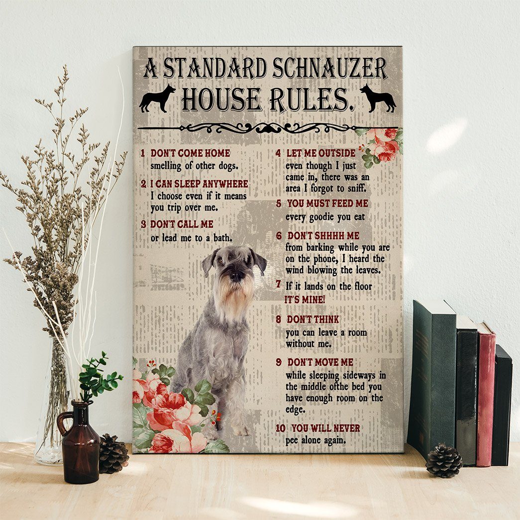 Gearhuman 3D A Standard Schnauzer House Rules Canvas GK040254 Canvas