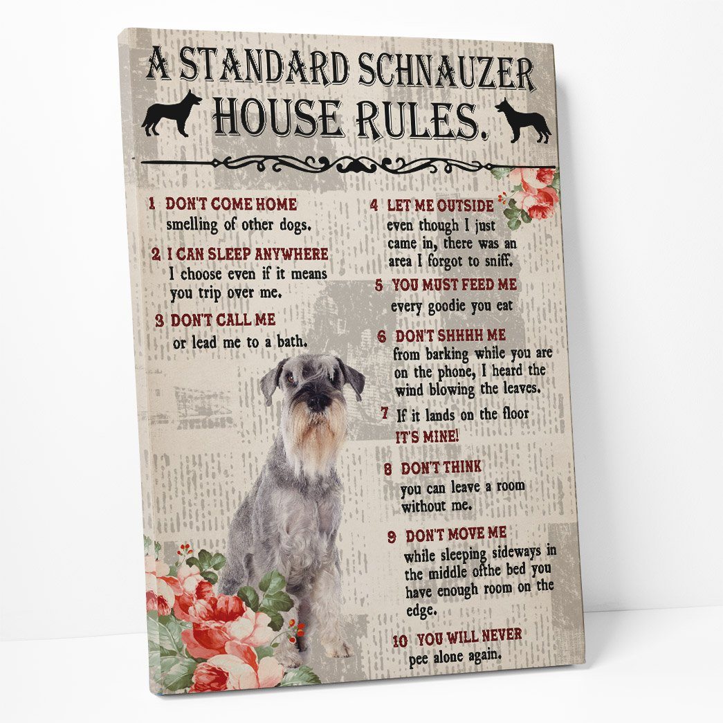 Gearhuman 3D A Standard Schnauzer House Rules Canvas GK040254 Canvas