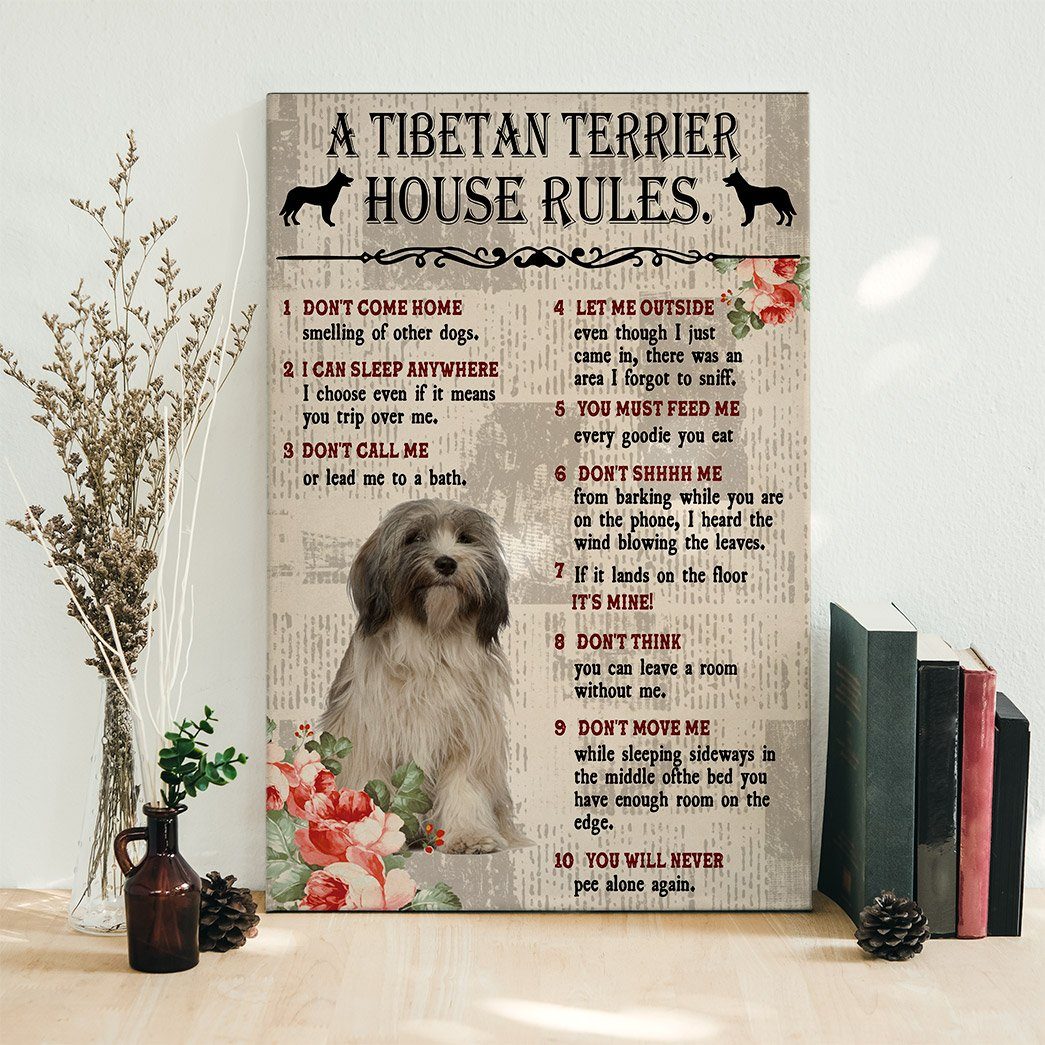 Gearhuman 3D A Tibetan Terrier House Rules Canvas GK040270 Canvas