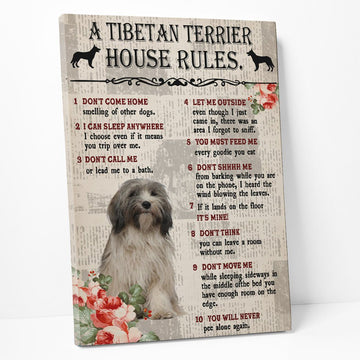 Gearhumans 3D A Tibetan Terrier House Rules Canvas