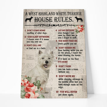 Gearhumans 3D A West Highland White Terrier House Rules Canvas