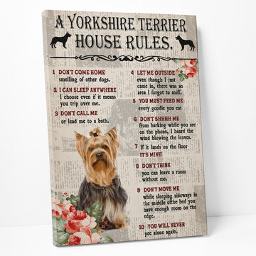 Gearhumans 3D A Yorkshire Terrier House Rules Canvas