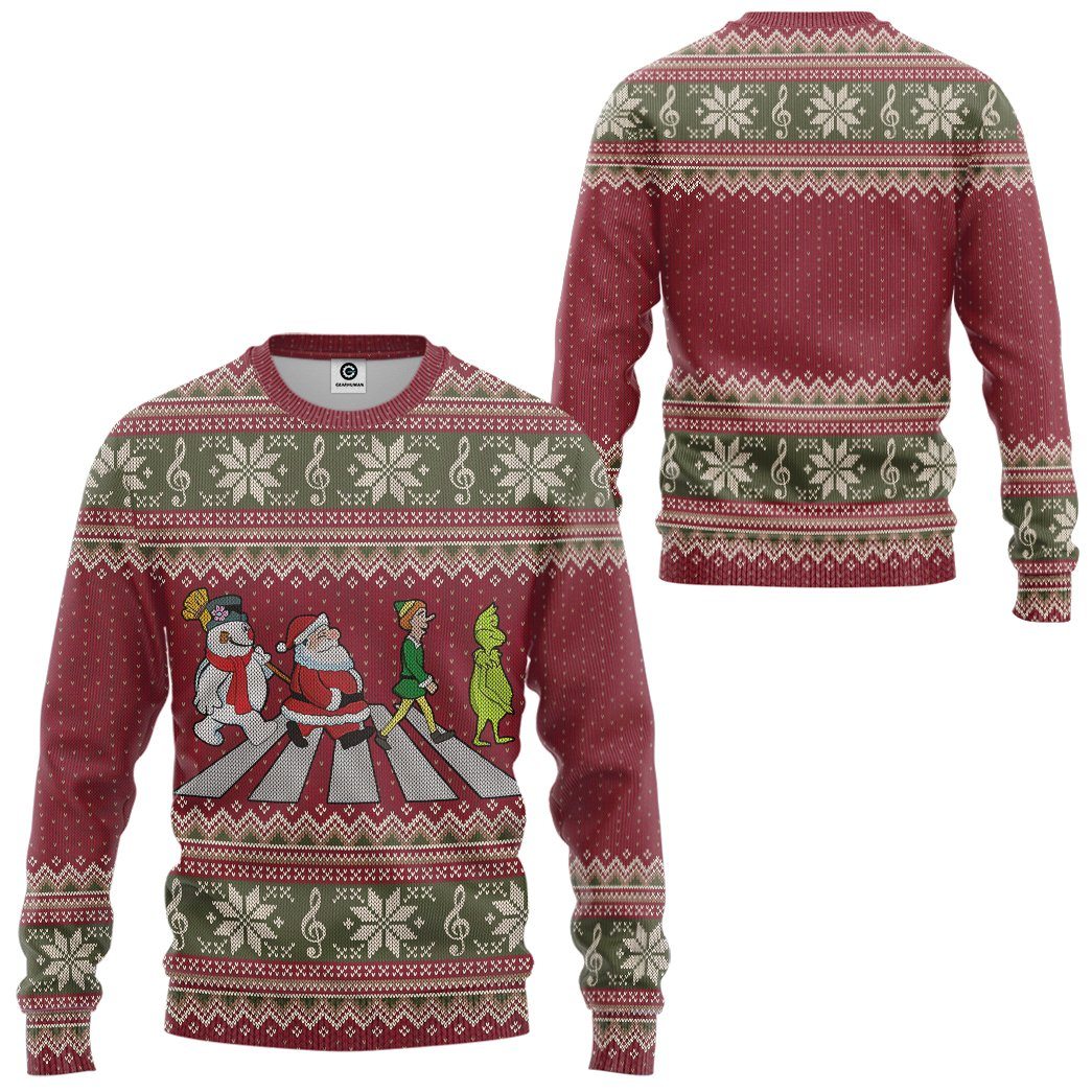 Gearhuman 3D Abbey Road Santa Claus Custom Sweatshirt Apparel GW13103 Sweatshirt 