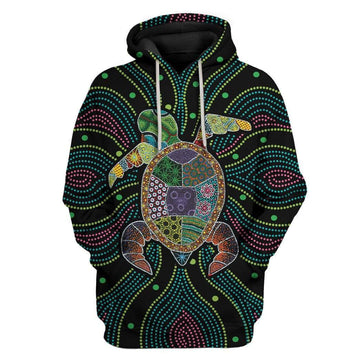 Gearhumans 3D Aboriginal Turtle Custom T-Shirts Hoodie Apparel